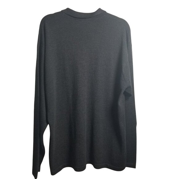 Banana Republic Dark Grey Merino Wool Men's Longsleeve Shirt Sz XL - Picture 2 of 5
